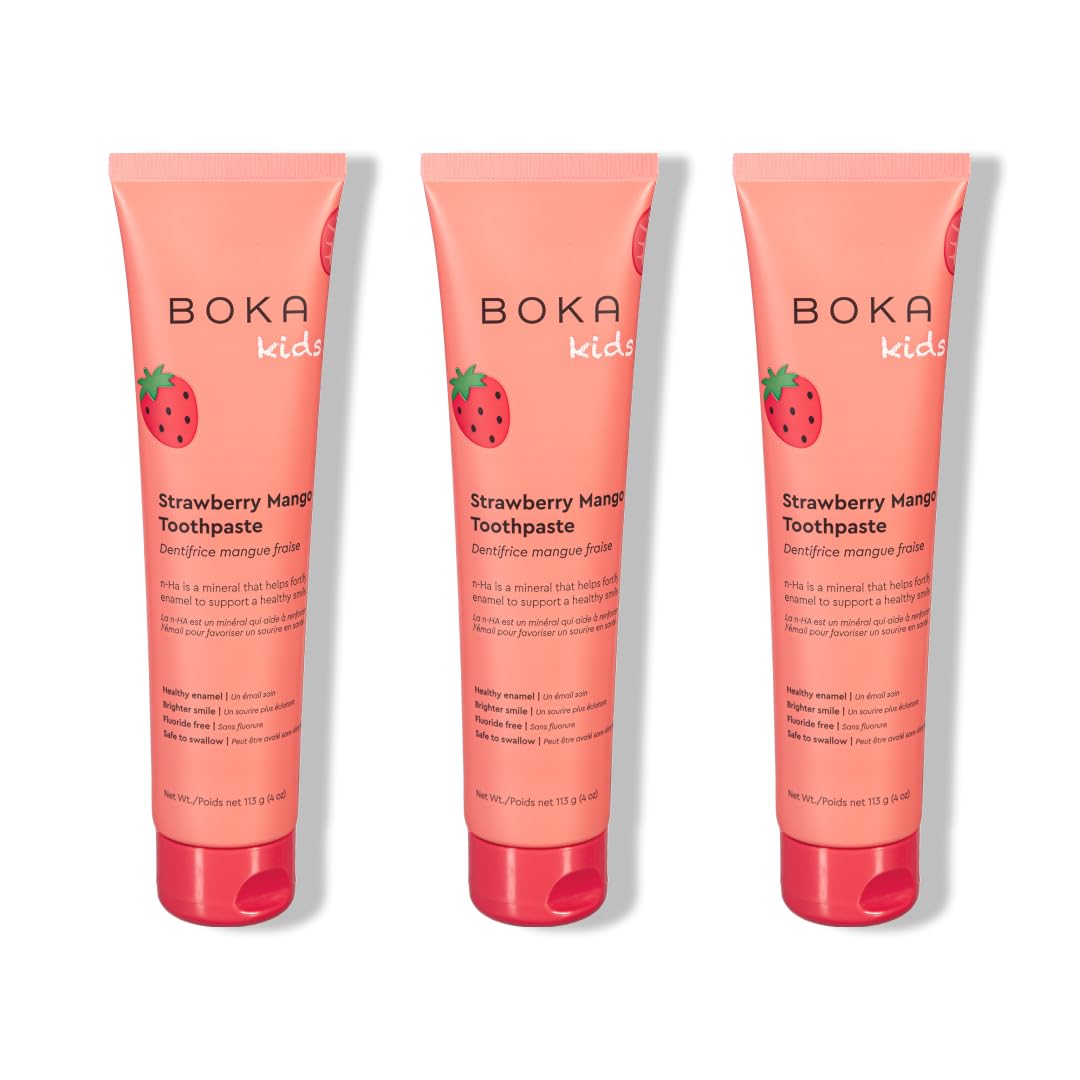 Boka Fluoride Free Toothpaste Nano Hydroxyapatite, Stocking Stuffers Remineralizing, Whitening - Dentist Recommended for Adult, Kids Oral Care Ela Mint Flavor, 4 Fl Oz 1Pk US Manufactured