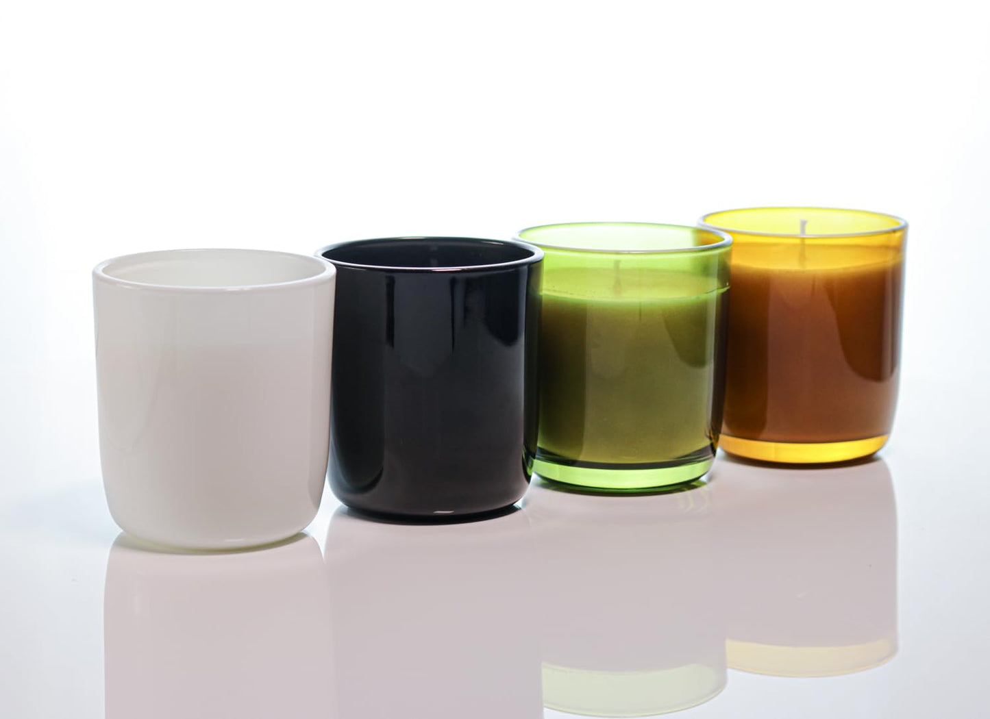 Aroparc Candle Jars for Candle Making 10oz U Shape Base Tumbler Jars for Candle DIY, Wholesale Bulk Candle Jars 12 Jars+12 Metal Lids - Green