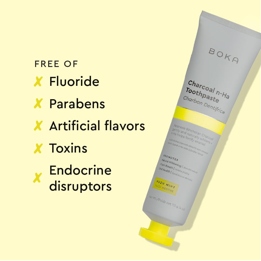 Boka Fluoride Free Toothpaste Nano Hydroxyapatite, Stocking Stuffers Remineralizing, Whitening - Dentist Recommended for Adult, Kids Oral Care Ela Mint Flavor, 4 Fl Oz 1Pk US Manufactured