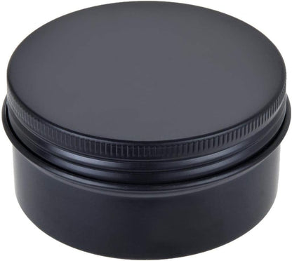6 oz 12 Packs Black Round Aluminum Tin Cans Screw Top Metal Steel Tins Empty Slip Slide Cosmetic Sample Containers Storage Organization for Salve Crafts Spice Candles