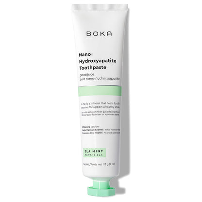 Boka Fluoride Free Toothpaste Nano Hydroxyapatite, Stocking Stuffers Remineralizing, Whitening - Dentist Recommended for Adult, Kids Oral Care Ela Mint Flavor, 4 Fl Oz 1Pk US Manufactured