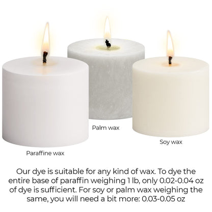 Candle Dyes for Soy Candle Making - Wax Сolor Dye Color Chips for Soy Wax - 16 Popular Colors Wax Dye Flakes