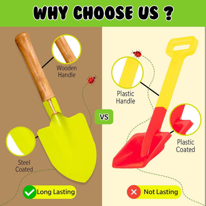 Kids Gardening Set | Kids Gardening Tools | 15 Pcs Toddler Gardening Set with Rake, Shovel, and Small Watering Can for Kids | Gardening Kit with Seeds | Educational Outside Toys for Kids