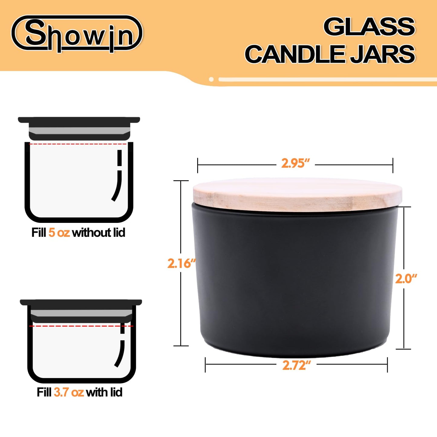 Thick Candle Jars for Making Candles 16 Pcs, 7 OZ Empty Jars with Wood Lids for Candle Making, Sample Container, Frosted White