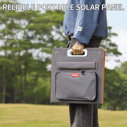 Foldable Solar Panel, FF FLASHFISH 18V/60W Portable Solar Charger Charge for Portable Power Station, Phone, Laptop, with DC Output, 45W USB-C, QC3.0 Port When Camping Fishing Van RV Road Trip