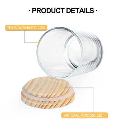 Thick Candle Jars for Making Candles 16 Pcs, 7 OZ Empty Jars with Wood Lids for Candle Making, Sample Container, Frosted White