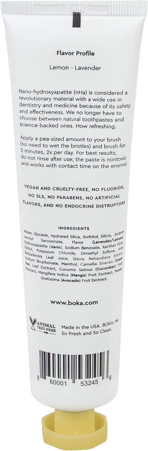 Boka Fluoride Free Toothpaste Nano Hydroxyapatite, Stocking Stuffers Remineralizing, Whitening - Dentist Recommended for Adult, Kids Oral Care Ela Mint Flavor, 4 Fl Oz 1Pk US Manufactured
