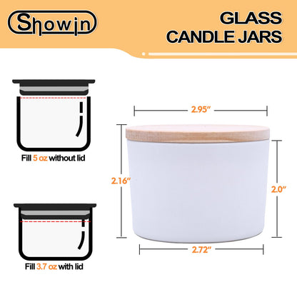 Thick Candle Jars for Making Candles 16 Pcs, 7 OZ Empty Jars with Wood Lids for Candle Making, Sample Container, Frosted White