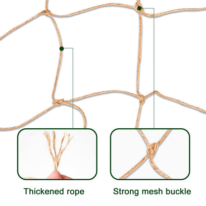 Plant Support Netting - Biodegradable Natural Jute Net for Garden Climbing Vining Plants Cucumber, Vine, Fruits & Vegetables Tomato (6.6 Ft x 16.4 Ft, 5.9 Inch Squares)