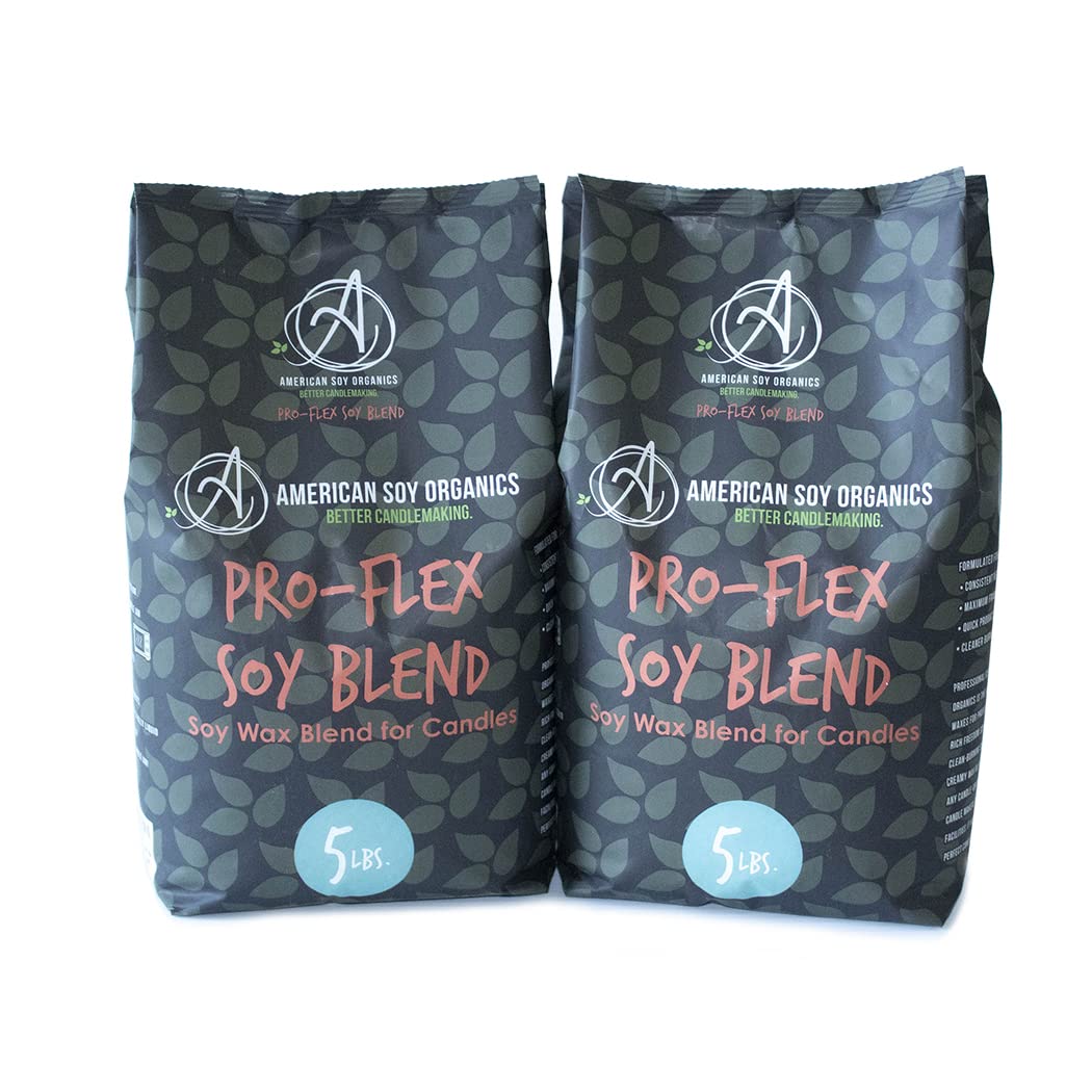 American Soy Organics Pro-Flex Soy Blend - Soy Wax Beads for Candle Making - Candle Making Supplies - Beeswax-Free Candle Wax Blend for Container Candles, Tealights and Wax Melts, 10 lbs