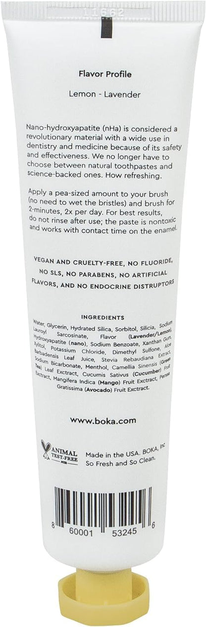 Boka Fluoride Free Toothpaste Nano Hydroxyapatite, Stocking Stuffers Remineralizing, Whitening - Dentist Recommended for Adult, Kids Oral Care Ela Mint Flavor, 4 Fl Oz 1Pk US Manufactured