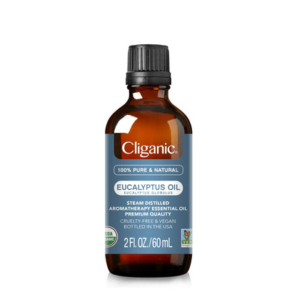 Cliganic Organic Essential Oils Set (Top 5) - 100% Pure Natural - Aromatherapy, Candle Making - Peppermint, Lavender, Eucalyptus, Lemongrass & Orange (Packaging May Vary)