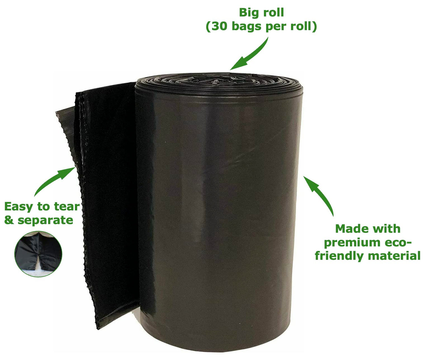 Portable Camping Waste Toilet Bags, 8 Gallon Black Can Liner for Travel, Camping and Outdoor Getaways (120 Count)