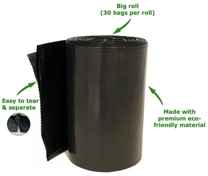 Portable Camping Waste Toilet Bags, 8 Gallon Black Can Liner for Travel, Camping and Outdoor Getaways (120 Count)