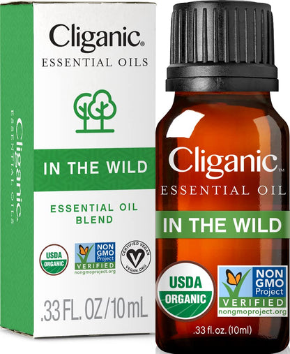 Cliganic Organic Essential Oils Set (Top 5) - 100% Pure Natural - Aromatherapy, Candle Making - Peppermint, Lavender, Eucalyptus, Lemongrass & Orange (Packaging May Vary)