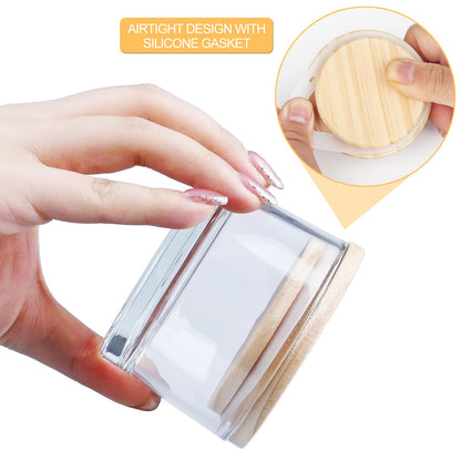 Thick Candle Jars for Making Candles 16 Pcs, 7 OZ Empty Jars with Wood Lids for Candle Making, Sample Container, Frosted White