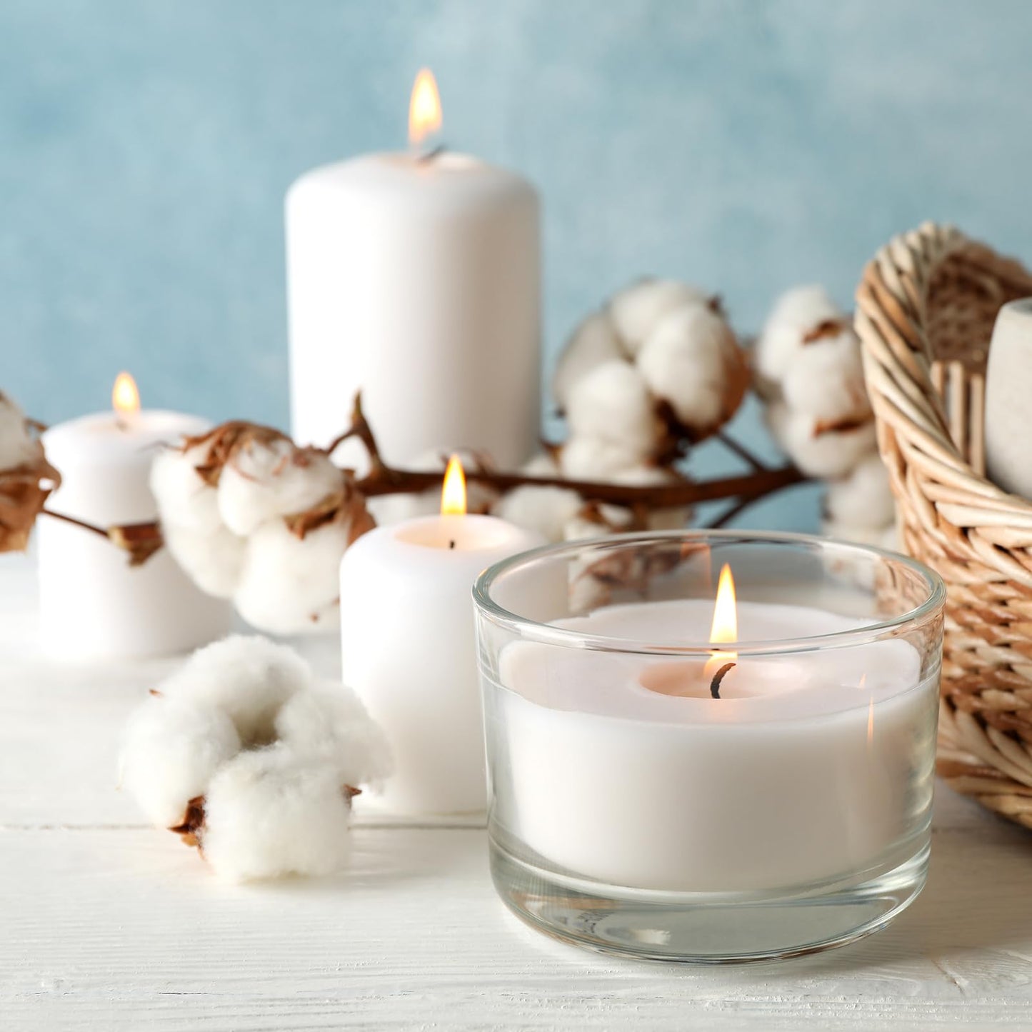 Thick Candle Jars for Making Candles 16 Pcs, 7 OZ Empty Jars with Wood Lids for Candle Making, Sample Container, Frosted White