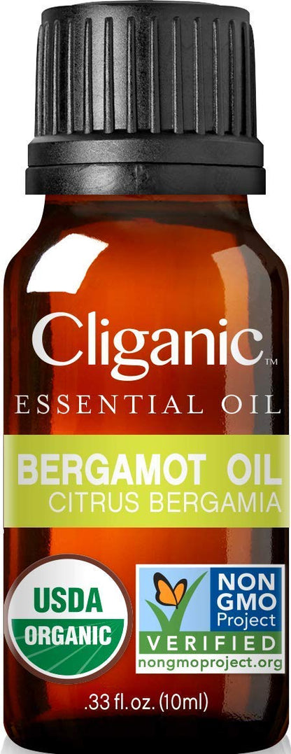 Cliganic Organic Essential Oils Set (Top 5) - 100% Pure Natural - Aromatherapy, Candle Making - Peppermint, Lavender, Eucalyptus, Lemongrass & Orange (Packaging May Vary)