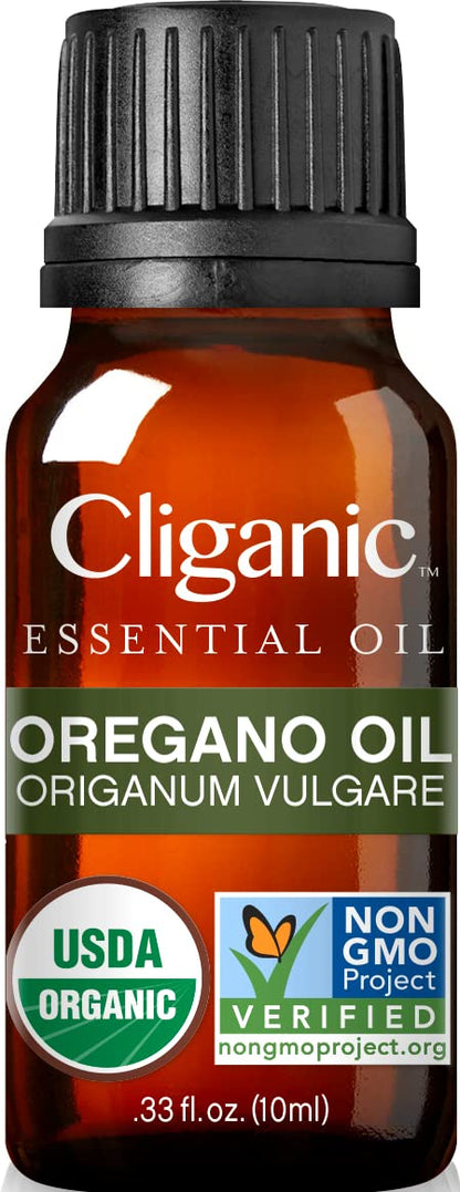 Cliganic Organic Essential Oils Set (Top 5) - 100% Pure Natural - Aromatherapy, Candle Making - Peppermint, Lavender, Eucalyptus, Lemongrass & Orange (Packaging May Vary)