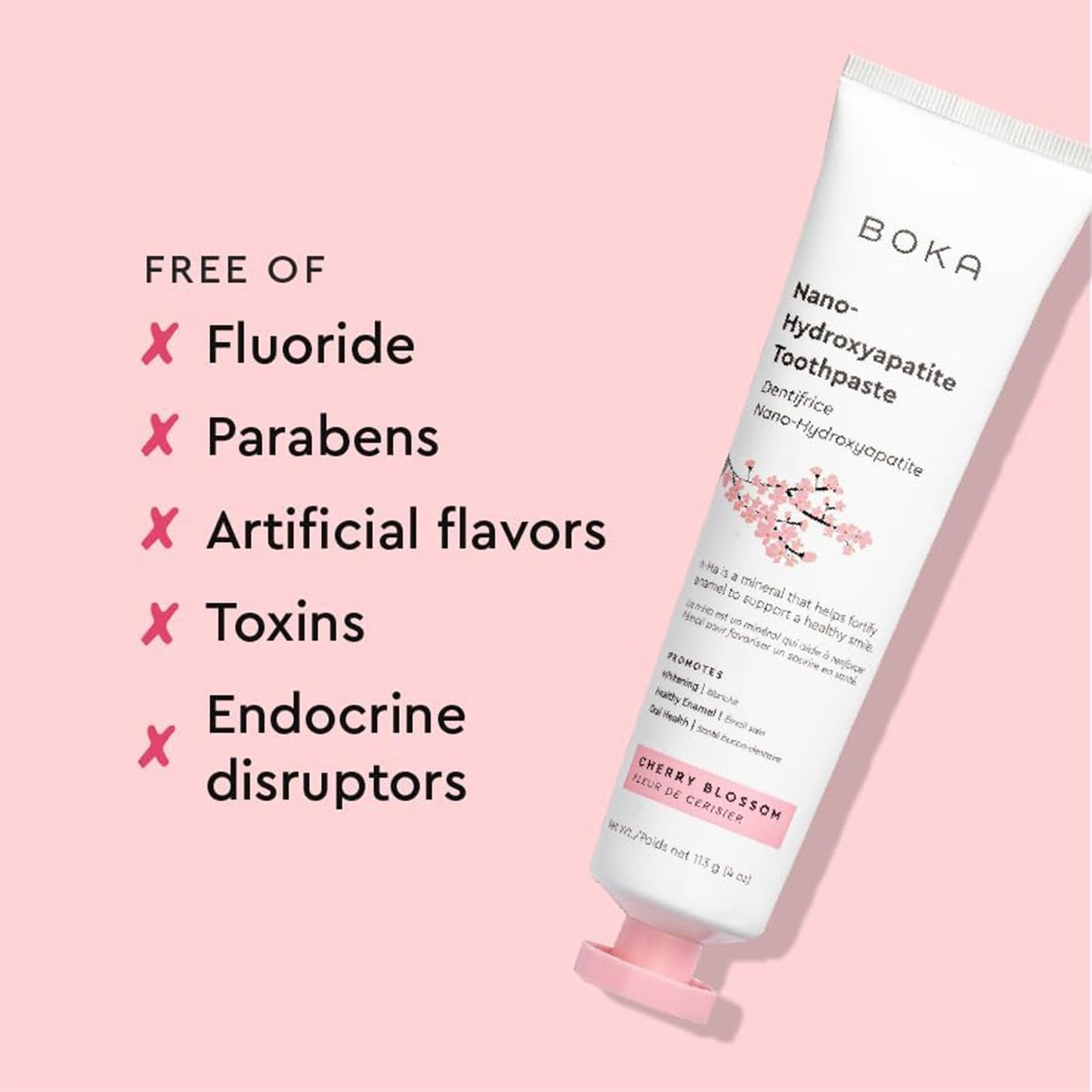 Boka Fluoride Free Toothpaste Nano Hydroxyapatite, Stocking Stuffers Remineralizing, Whitening - Dentist Recommended for Adult, Kids Oral Care Ela Mint Flavor, 4 Fl Oz 1Pk US Manufactured