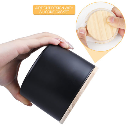 SHOWIN 18 OZ Thick Candle Jars for Making Candles 6 Pcs, Empty Jars with Wood Lids for Candle Making, Sample Container,Frosted White