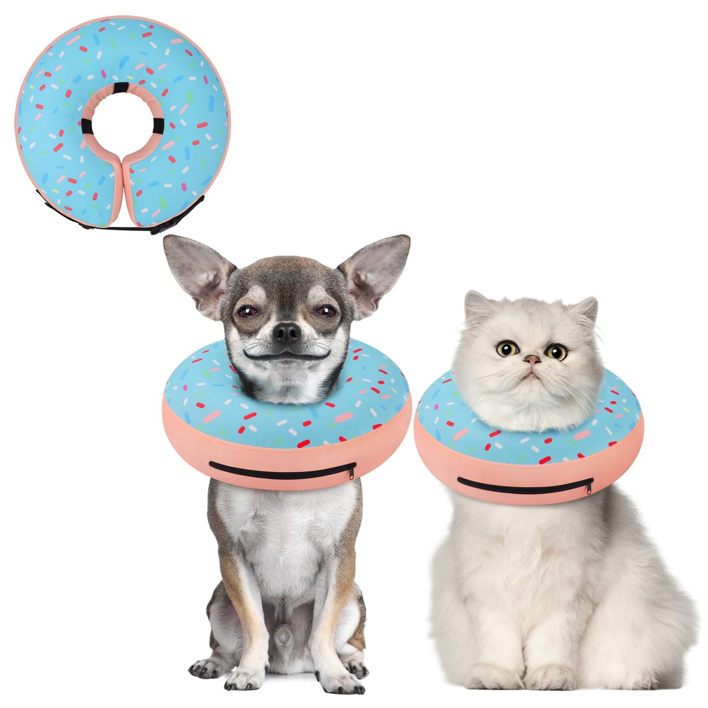 Supet Inflatable Dog Cone Collar Alternative After Surgery, Doggie Neck Donut Collar Recovery ECollar, Soft Dog Cone for Small Medium Large Dogs