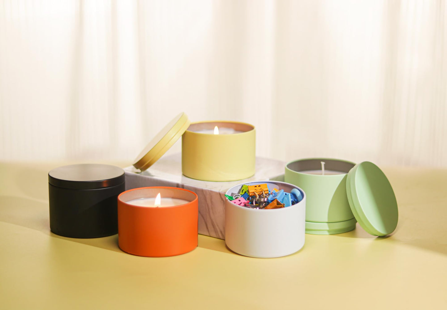 Candle Tins with Lids, 3 Wicks Candle Jars 14oz/420ml Candle Containers 12 Pack Seamless Bulk Candle Containers for Candle Making Supplies Wholesale Empty Candle Jars - Mint
