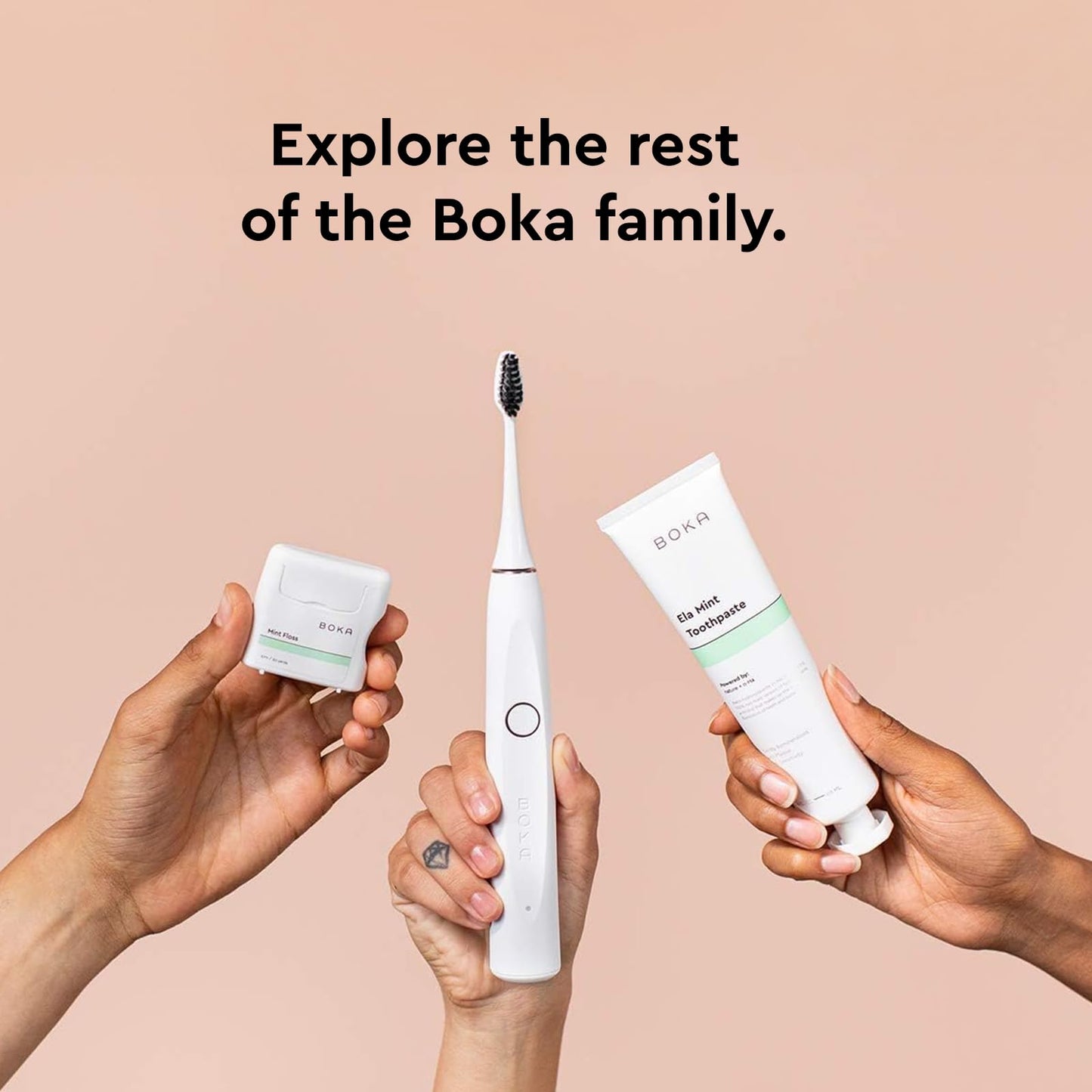 Boka Fluoride Free Toothpaste Nano Hydroxyapatite, Stocking Stuffers Remineralizing, Whitening - Dentist Recommended for Adult, Kids Oral Care Ela Mint Flavor, 4 Fl Oz 1Pk US Manufactured