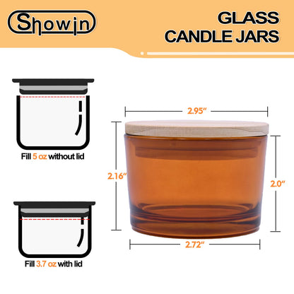 Thick Candle Jars for Making Candles 16 Pcs, 7 OZ Empty Jars with Wood Lids for Candle Making, Sample Container, Frosted White