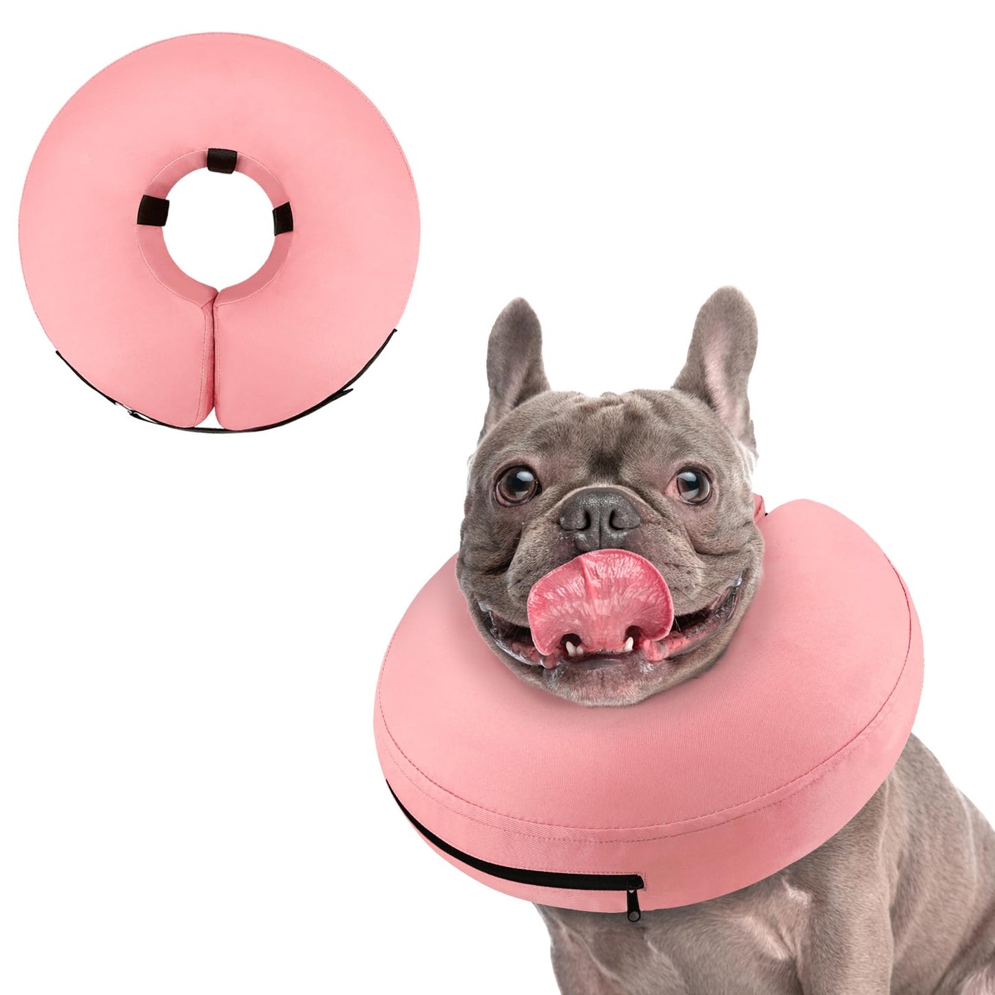 Supet Inflatable Dog Cone Collar Alternative After Surgery, Doggie Neck Donut Collar Recovery ECollar, Soft Dog Cone for Small Medium Large Dogs