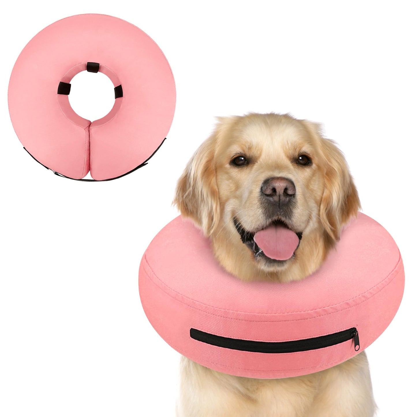 Supet Inflatable Dog Cone Collar Alternative After Surgery, Doggie Neck Donut Collar Recovery ECollar, Soft Dog Cone for Small Medium Large Dogs
