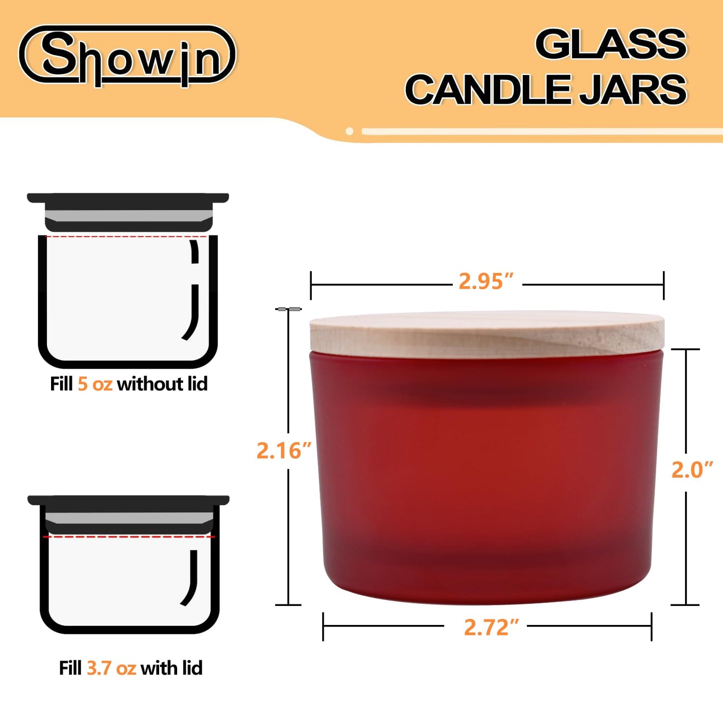 Thick Candle Jars for Making Candles 16 Pcs, 7 OZ Empty Jars with Wood Lids for Candle Making, Sample Container, Frosted White