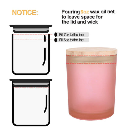 Thick Candle Jars for Making Candles 16 Pcs, 7 OZ Empty Jars with Wood Lids for Candle Making, Sample Container, Frosted White