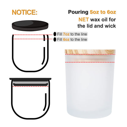 Thick Candle Jars for Making Candles 16 Pcs, 7 OZ Empty Jars with Wood Lids for Candle Making, Sample Container, Frosted White