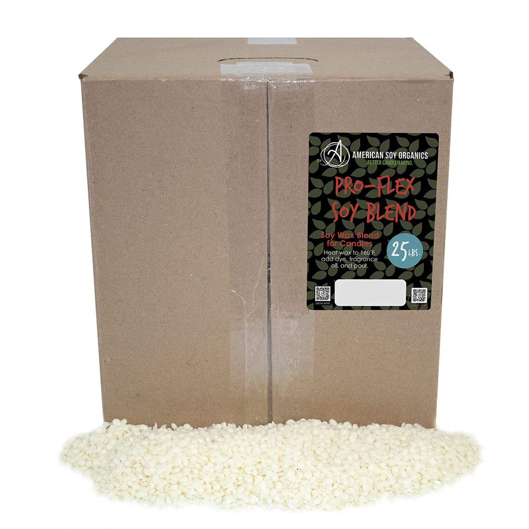 American Soy Organics Pro-Flex Soy Blend - Soy Wax Beads for Candle Making - Candle Making Supplies - Beeswax-Free Candle Wax Blend for Container Candles, Tealights and Wax Melts, 10 lbs