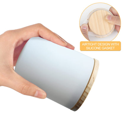 Thick Candle Jars for Making Candles 16 Pcs, 7 OZ Empty Jars with Wood Lids for Candle Making, Sample Container, Frosted White