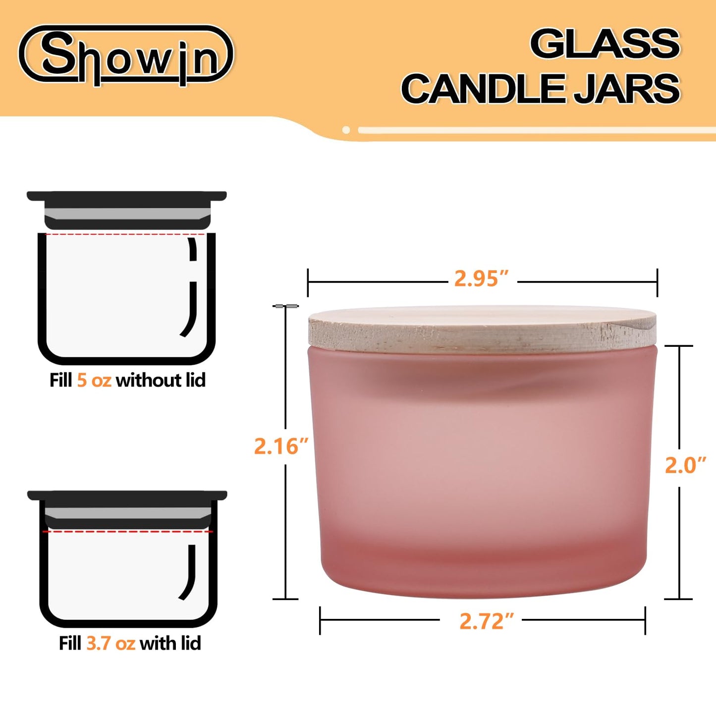 Thick Candle Jars for Making Candles 16 Pcs, 7 OZ Empty Jars with Wood Lids for Candle Making, Sample Container, Frosted White