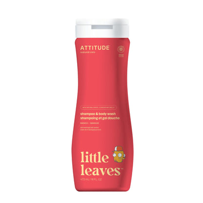 ATTITUDE Shampoo and Body Wash for Kids, EWG Verified Hair and Body Cleanser, Dermatologically Tested Soap, Plant and Mineral Based Bath Products, Vegan, Vanilla & Pear, 16 Fl Oz
