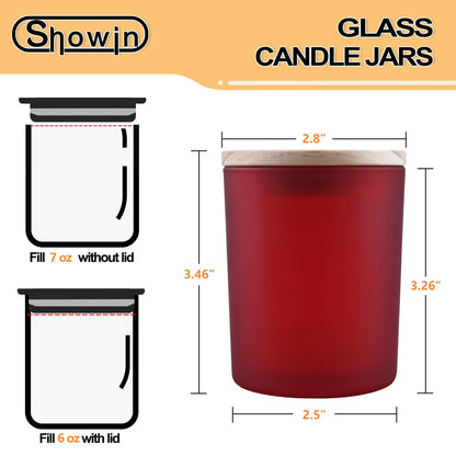 Thick Candle Jars for Making Candles 16 Pcs, 7 OZ Empty Jars with Wood Lids for Candle Making, Sample Container, Frosted White