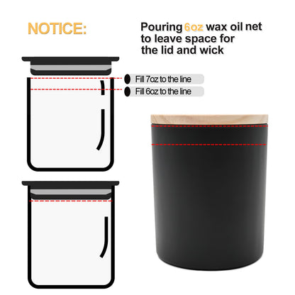 Thick Candle Jars for Making Candles 16 Pcs, 7 OZ Empty Jars with Wood Lids for Candle Making, Sample Container, Frosted White