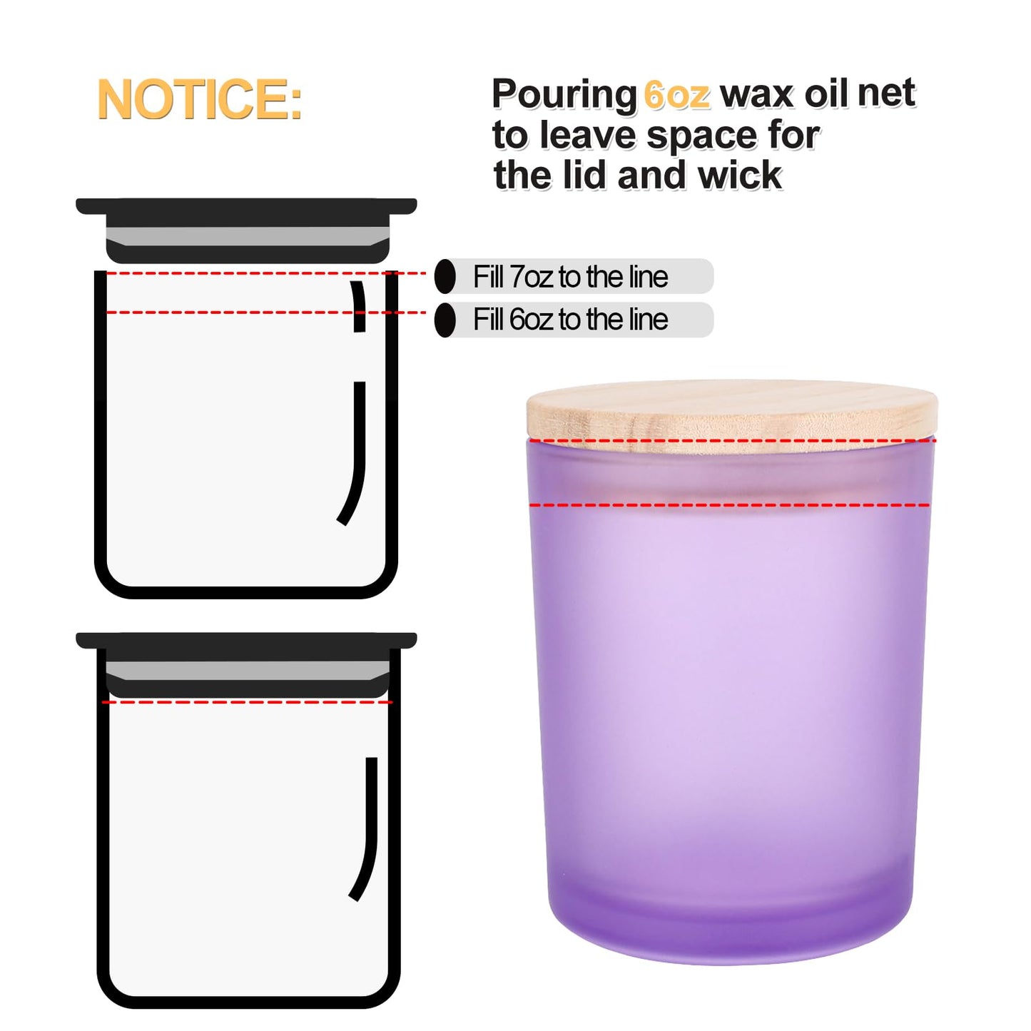 Thick Candle Jars for Making Candles 16 Pcs, 7 OZ Empty Jars with Wood Lids for Candle Making, Sample Container, Frosted White