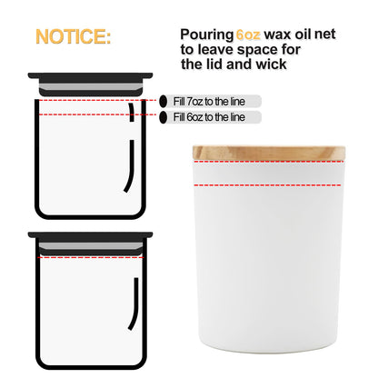 Thick Candle Jars for Making Candles 16 Pcs, 7 OZ Empty Jars with Wood Lids for Candle Making, Sample Container, Frosted White