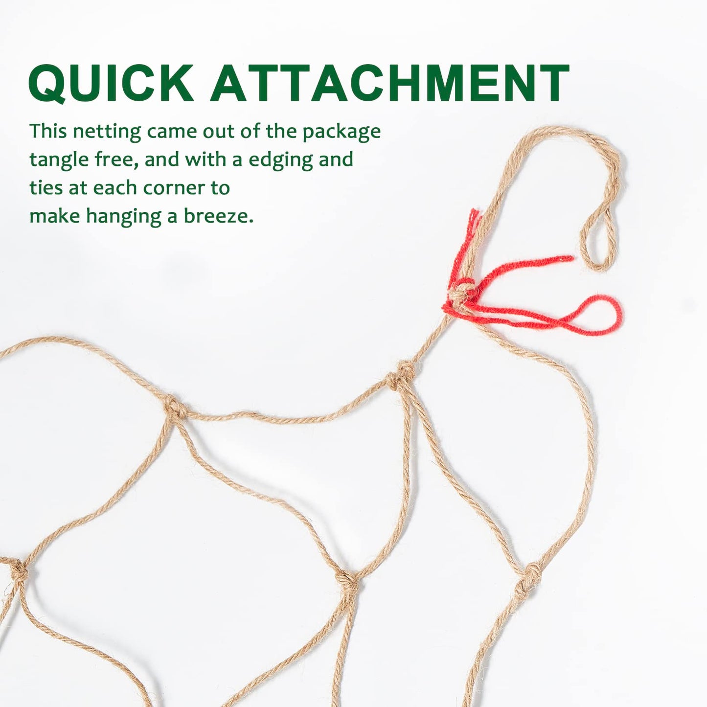 Plant Support Netting - Biodegradable Natural Jute Net for Garden Climbing Vining Plants Cucumber, Vine, Fruits & Vegetables Tomato (6.6 Ft x 16.4 Ft, 5.9 Inch Squares)