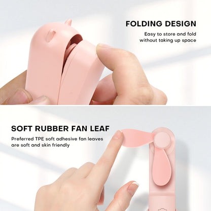 OHLGT Mini Ventilador Portátil: Silencioso, Recargable y Power Bank (9-15h)