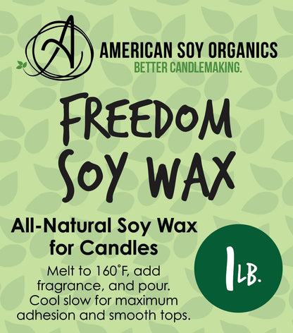 American Soy Organics Freedom Soy Wax Beads for Candle Making - Natural Candle Making Supplies - Paraffin-Free, Beeswax-Free Candle Wax for Container Candles, Tealights and Wax Melts, 10 lbs