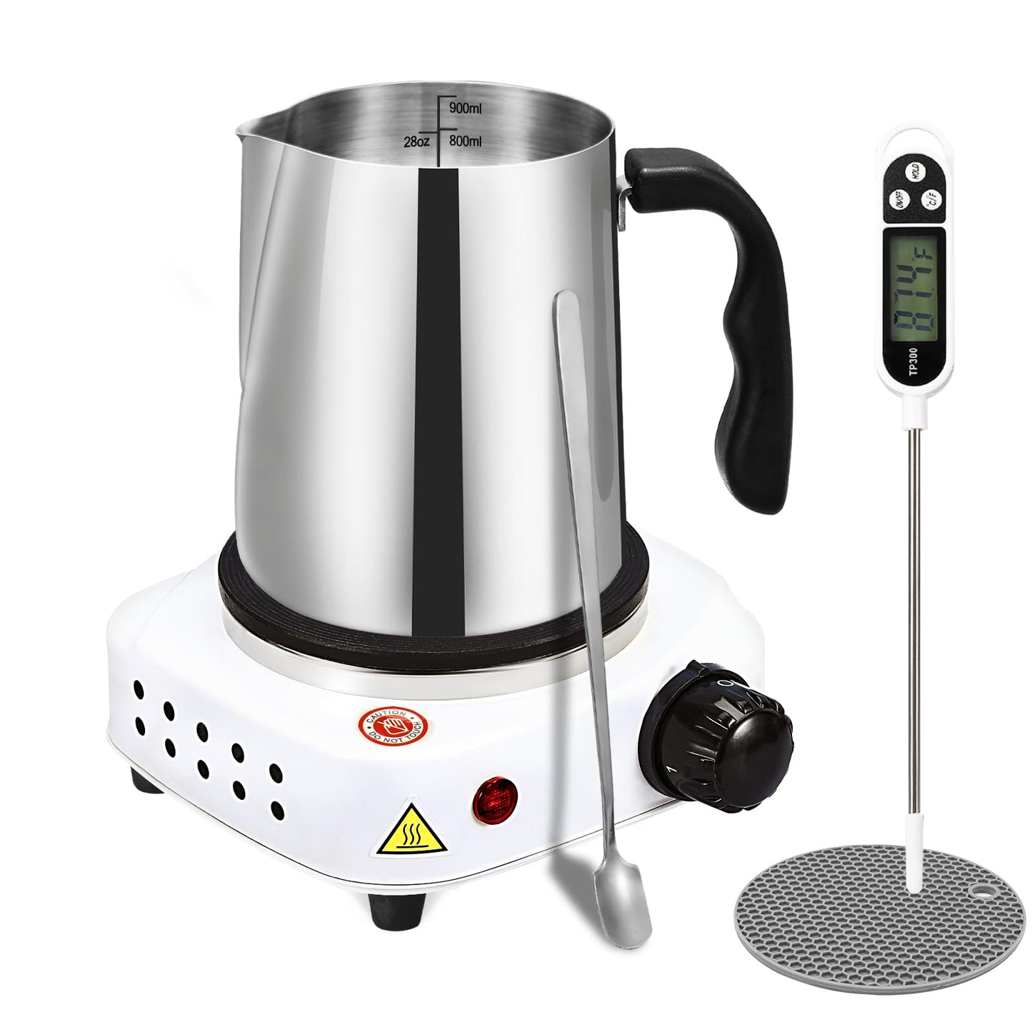 SAEUYVB Candle Making Kit with Wax Melter, Thermometer, Pouring Pot and Supplies for Beginners