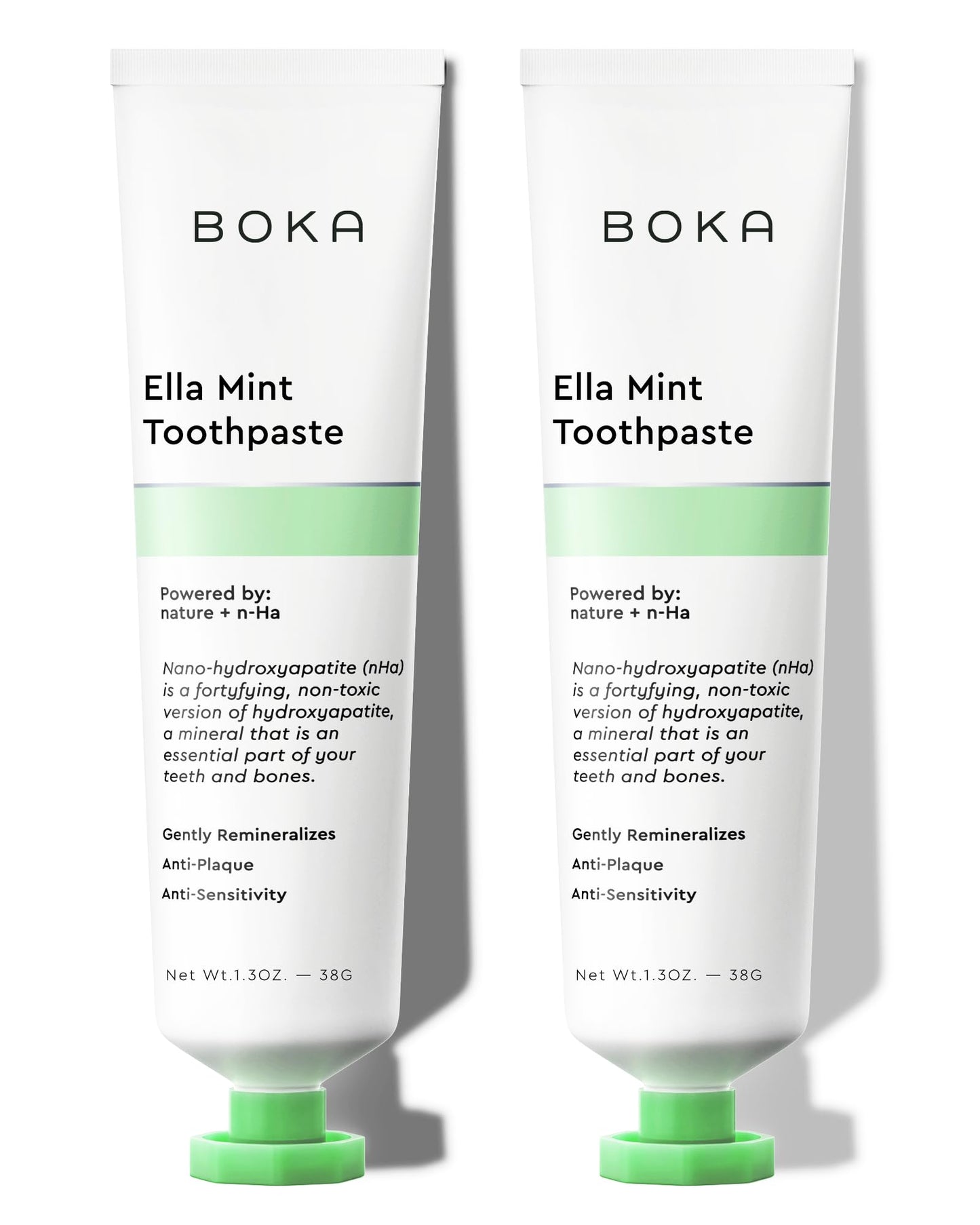 Boka Fluoride Free Toothpaste Nano Hydroxyapatite, Stocking Stuffers Remineralizing, Whitening - Dentist Recommended for Adult, Kids Oral Care Ela Mint Flavor, 4 Fl Oz 1Pk US Manufactured
