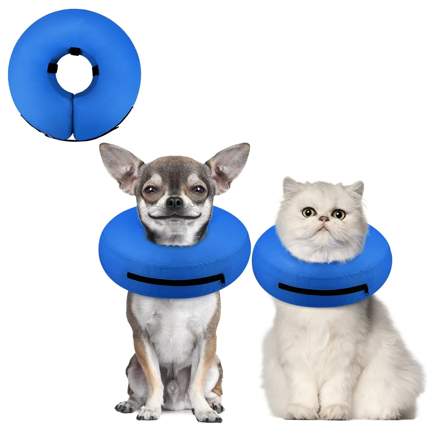 Supet Inflatable Dog Cone Collar Alternative After Surgery, Doggie Neck Donut Collar Recovery ECollar, Soft Dog Cone for Small Medium Large Dogs