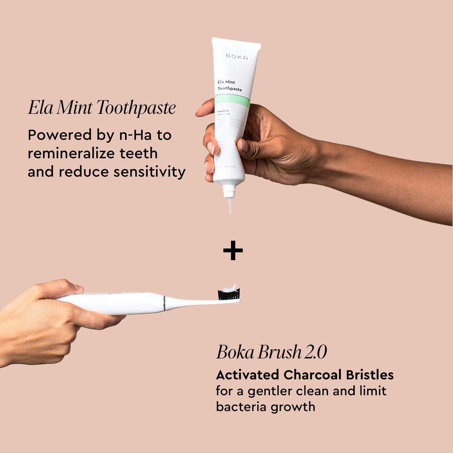 Boka Fluoride Free Toothpaste Nano Hydroxyapatite, Stocking Stuffers Remineralizing, Whitening - Dentist Recommended for Adult, Kids Oral Care Ela Mint Flavor, 4 Fl Oz 1Pk US Manufactured