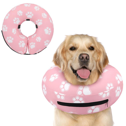 Supet Inflatable Dog Cone Collar Alternative After Surgery, Doggie Neck Donut Collar Recovery ECollar, Soft Dog Cone for Small Medium Large Dogs